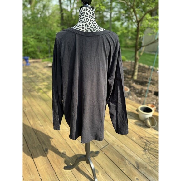 Sonoma T-Shirt Plus Sz The Everyday Tee V-Neck Long Sleeve Black 3X Women's New - Picture 2 of 8